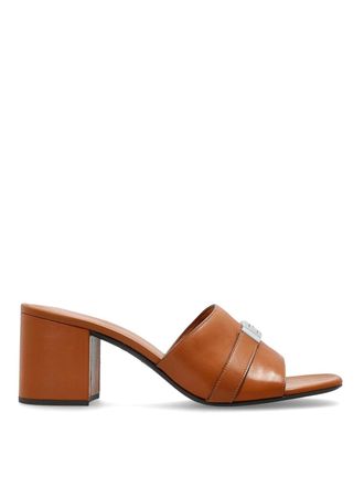 Tory Burch Leelee Heeled Mules In Brown Leather