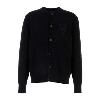 Dolce & Gabbana Cardigans, male, Black, Size: XL Stylish Black Nylon Blend Cardigan