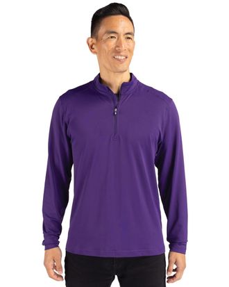 Cutter & Buck Virtue Eco Pique Recycled Quarter Zip Mens Pullover Jacket