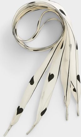 Simons Womens Wide polka dot laces with contrast edging