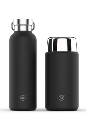 Minimal Insulated Food Jar + Flask - 25oz Set, Echo Peach