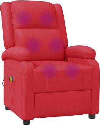 vidaXL Poltrona Massaggiante Rossa In Similpelle Vidaxl