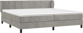 vidaXL Vidaxl - Cama Box Spring Con Colch&oacute;n Terciopelo Gris Claro 200x200 Cm