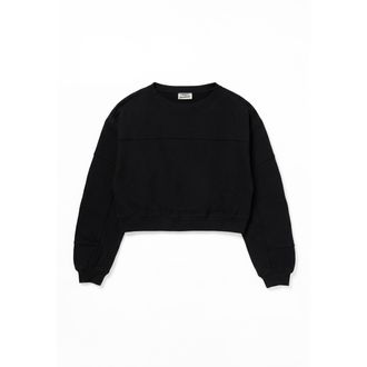 Freddy Felpa Girocollo Comfort Cropped Donna Effetto Delav&eacute;