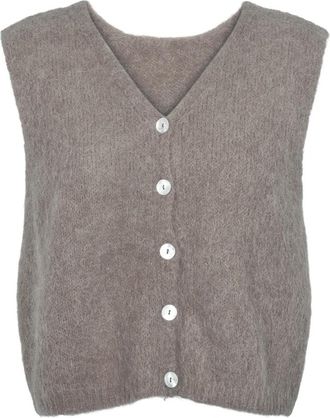 Americandreams Telma Vest - Dames - Vesten - Grijs - XL - Wol - Truien & Vesten