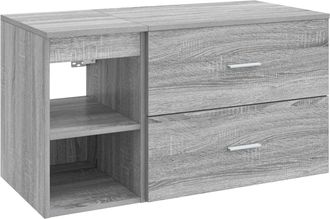 vidaXL Juego De Muebles De Ba&ntilde;o 2 Uds. Sonoma Gris Vidaxl