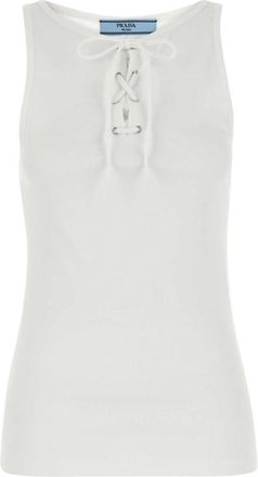 Prada White Ribbed Tank top