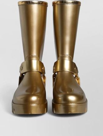 Dolce & Gabbana metallic rubber rain boots