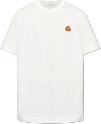 Moncler T-Shirts, male, Beige, Size: XL T-shirt with logo