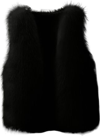 Generic duxyoz Faux Fur Gilet Women Uk Plus Size Fluffy Fake Fur Vest Sleeveless Elegant Furry Waistcoats Lightweight Casual Bodywarmer Vest Cozy Fleece Gilet