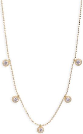 Argento Vivo Cubic Zirconia Station Necklace in Gold at Nordstrom