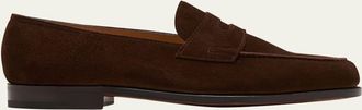 John Lobb Mens Lopez Suede Penny Loafers