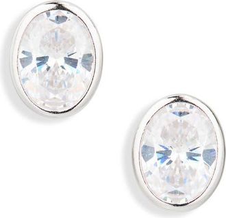 Shashi Cubic Zirconia Stud Earrings in Silver at Nordstrom
