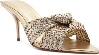 Schutz Marbella Pointed Toe Slide Sandal in Platina at Nordstrom, Size 10.5