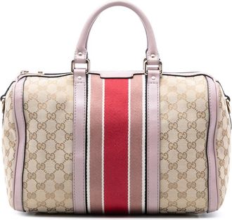Gucci Pre-owned Gucci Medium GG Canvas Web Joy Boston Bag 247205 525040