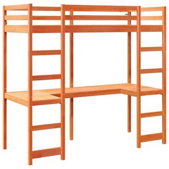 Berkfield Home Loft Bed Frame without Mattress Wax Brown 80x200 cm Solid Wood Pine