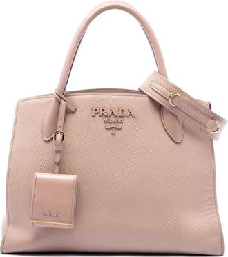 Prada Pre-owned Prada Medium Saffiano Cuir Monochrome Top Handle Tote Ladies LU8IWZWXN128KKA9