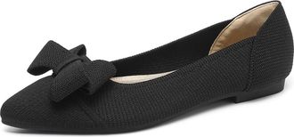 Generic Womens Latin Dance Shoes Womens Flats Shoes Pointed Slip On for Women Comfortable Elegant Dressy Toe Bow Knit Ballet Flat, 5 UK Blue Comfortable Pract