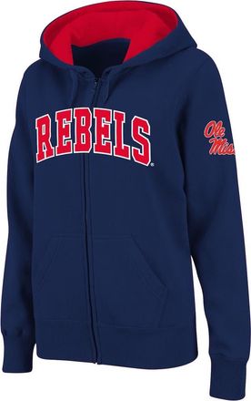 Colosseum Womens Stadium Athletic Navy Ole Miss Rebels Arched Name Full-Zip Hoodie at Nordstrom, Size X-Large