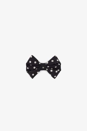 Ganni Black Polka-Dot Bow Hairclip