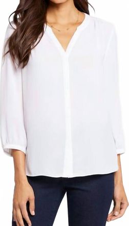 NYDJ Pintuck Blouse In Optic White