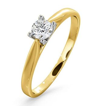 The Diamond Store Certified Grace 18K Gold Diamond Engagement Ring 0.25CT