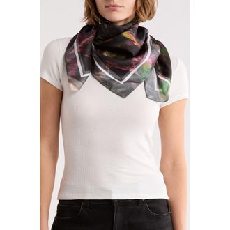 AllSaints Anew Silk Square Scarf in Black Multi at Nordstrom Rack