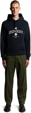 Lyle & Scott Cheers To Tradition Graphic Hoodie in Dark Navy at Nordstrom, Size Xx-Large