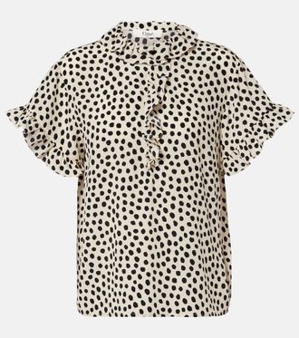 Chlo&eacute; Chlo&eacute; Top in cr&ecirc;pe de chine di seta a pois