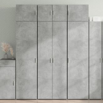 vidaXL Vidaxl - Armadietto Grigio Cemento 70x42,5x225 cm in Legno Multistrato