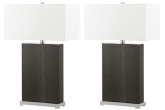 Safavieh Juego de 2 lamparas de mesa de hierro gris