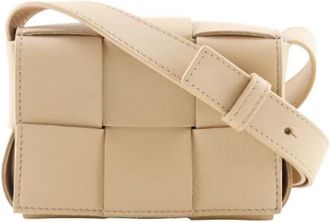 Bottega Veneta Vintage, Dames, Beige, ONE Size, Leer, Tweedehands leren schoudertassen