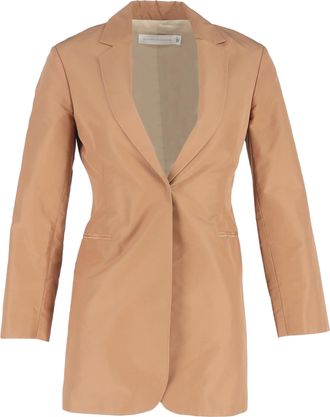 Victoria Beckham Single-Breasted Blazer in Brown Cotton