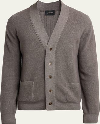 Brioni Mens Wool, Cashmere and Silk 18GG Knit Cardigan