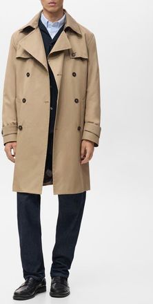 Mango Water Repellent Trench Coat in Beige at Nordstrom, Size Medium