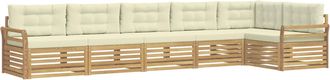 vidaXL Conjunto De Sof&aacute;s De Exterior 6 Uds. Blanco Y Crema Poli&eacute;ster Vidaxl