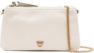 Pinko Elegante schoudertas in wit en goud - Dames - Schoudertassen - Wit - ONE Size - Leer - Tassen