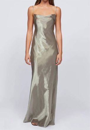 Bec&bridge Fleur Maxi Dress In Iridescent Silver