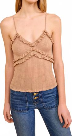 Ulla Johnson Anthia Knit Cami Top In Camel Melange
