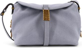 Pinko Suede Shoulder Bag With Metal Logo Detail