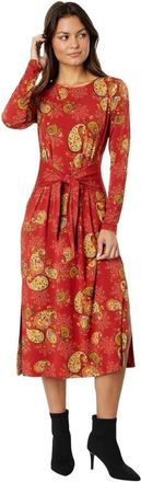 Johnny Was Womens Janie Long Sleeve Tie Front Knit Dress, Alexandria