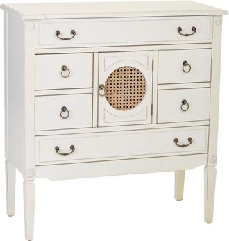 Wanderlust Deco C&oacute;moda De Madera Con Rejilla Blanca 85x38x90