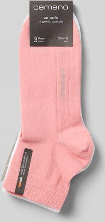 Camano Socken mit Stretch-Anteil im 3er-Pack in Pink, Gr&ouml;&szlig;e 35-38