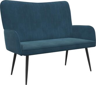 vidaXL Sof&aacute; De 2 Plazas Azul 115 X 61 X 87 Cm Terciopelo Vidaxl