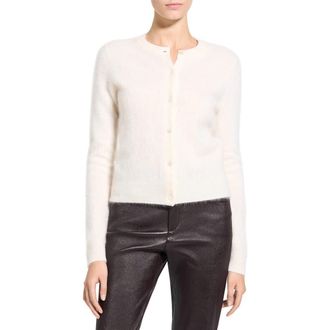 Theory Brushed Cashmere Cardigan in Ivory at Nordstrom, Size Medium