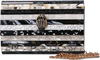 Kurt Geiger Clutch Party Eagle mini a righe - Nero