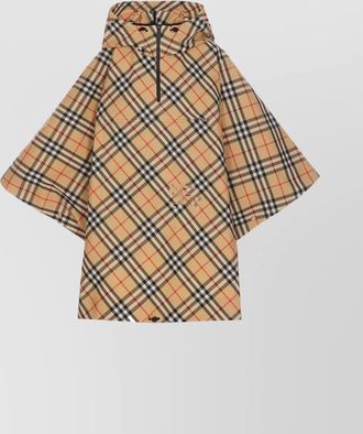 Burberry checked hooded cape jacket