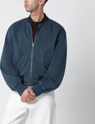 J.W.Anderson Navy Blue Cotton Jacket With Vintage Finish