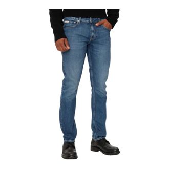 Calvin Klein Jeans Jeans, Heren, Blauw, W31 L32, Denim, Slim-fit denim jeans
