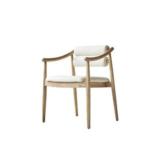 Tikamoon Sill&oacute;n de acacia maciza y tejido de rizo